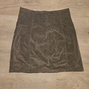 FREE PEOPLE Brown Corduroy Mini Skirt